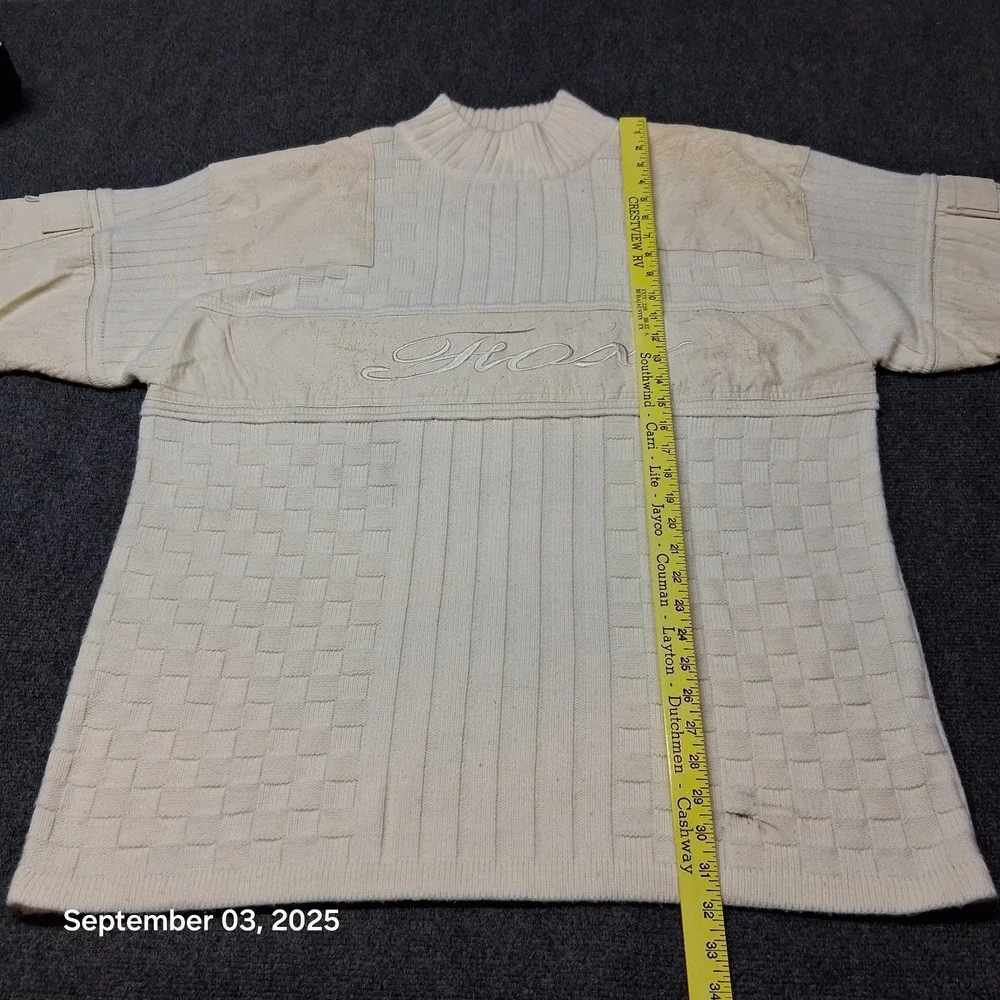 VTG Y2K 90s Platinum Life‎ Bare Fox Biggie Sweater Size 3XL White